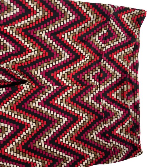 Womens Bell Bolttom Leggings Juniors XL Stretch Knit  Pants Geometric u Bricks B - Picture 4 of 8
